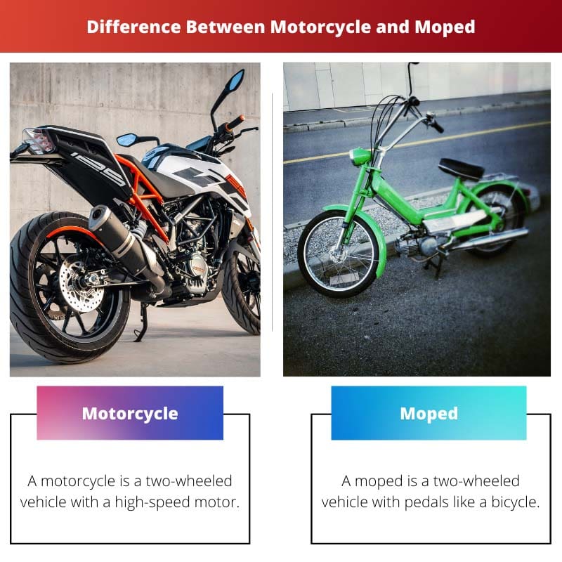 Difference Between Motorcycle and Moped