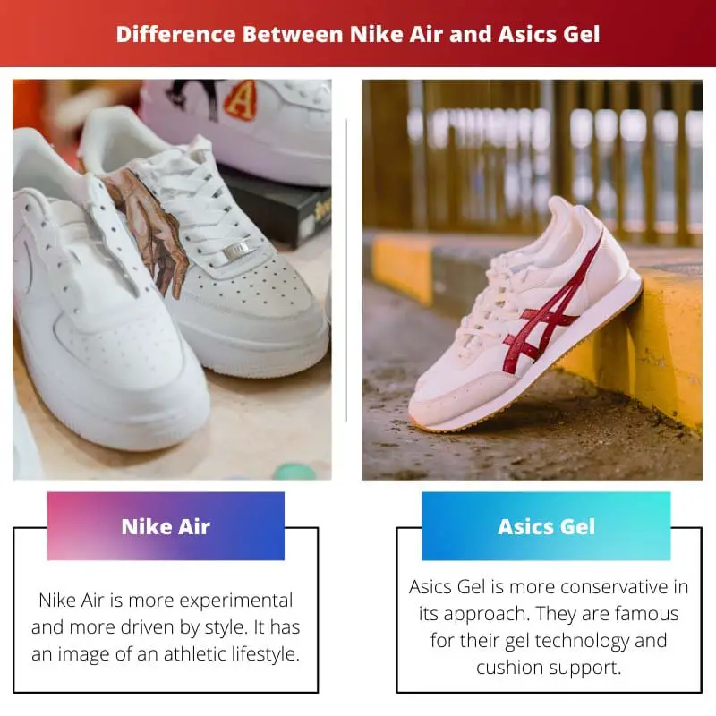 Verschil tussen Nike Air en Asics Gel