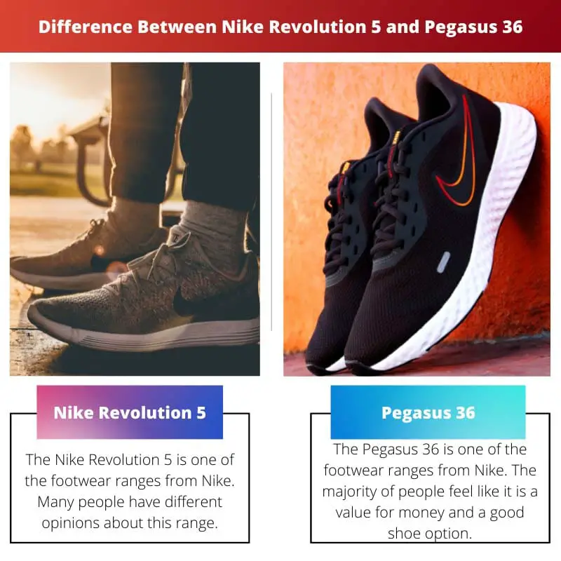 Разница между Nike Revolution 5 и Pegasus 36