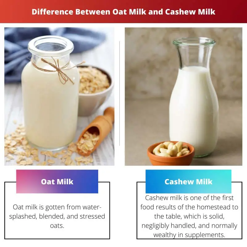 Difference Between Oat Milk and Cashew Milk