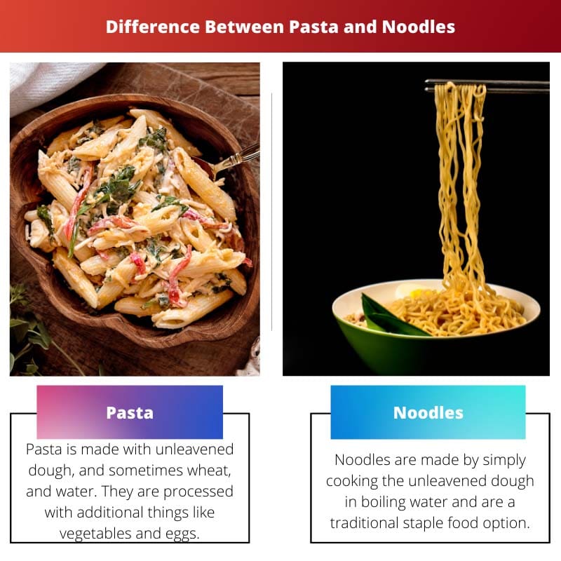Différence entre les pâtes et les nouilles
