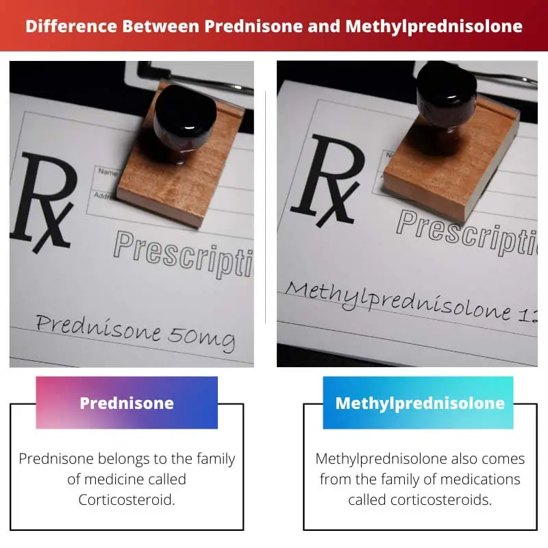 प्रेडनिसोन और मिथाइलप्रेडनिसोलोन के बीच अंतर