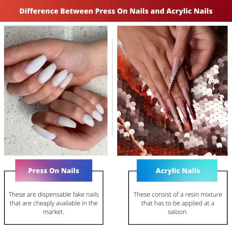 Différence entre la presse sur les ongles et les ongles en acrylique