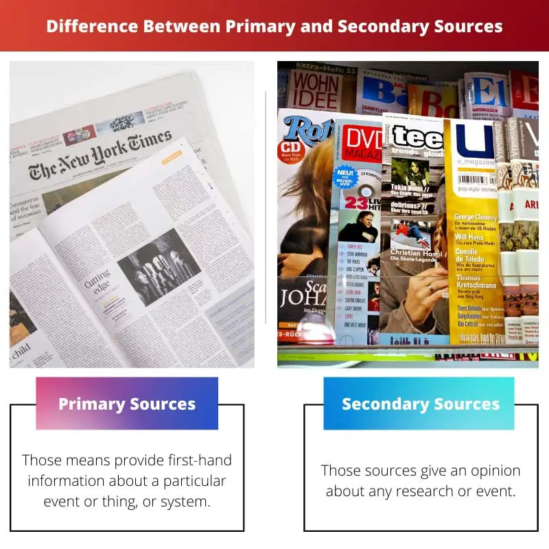 Difference Between Primary and Secondary Sources