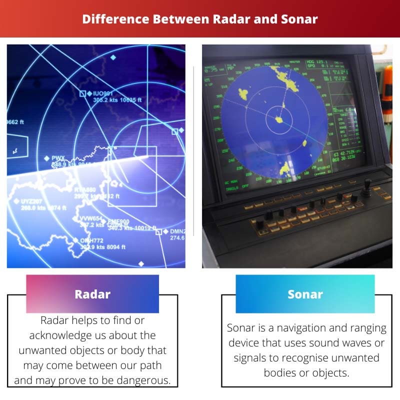Verschil tussen radar en sonar
