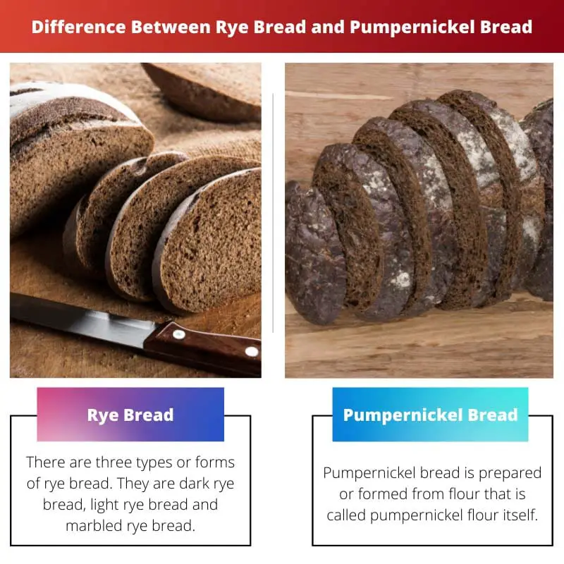 Forskellen mellem rugbrød og pumpernickel brød