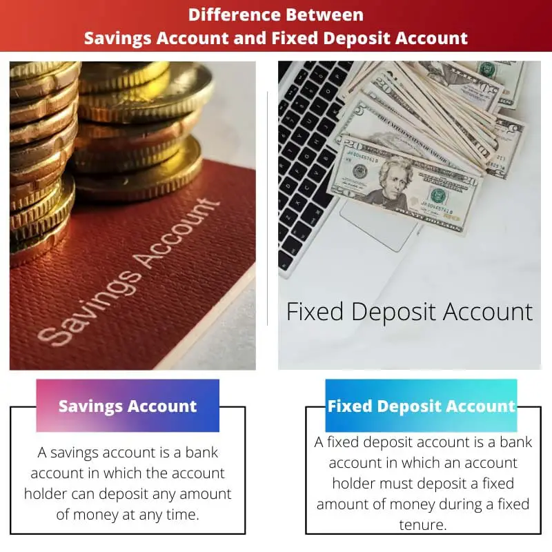 Difference Between Savings Account and Fixed Deposit Account