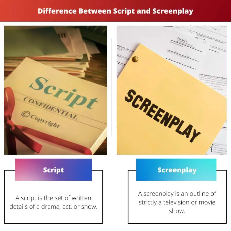 Differenza tra sceneggiatura e sceneggiatura