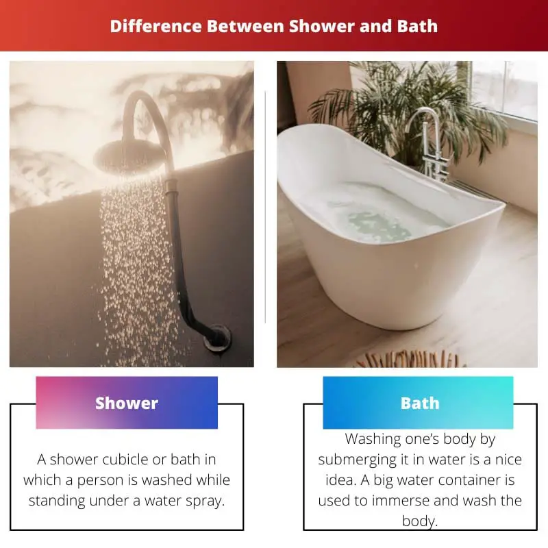 Diferença entre chuveiro e banheira