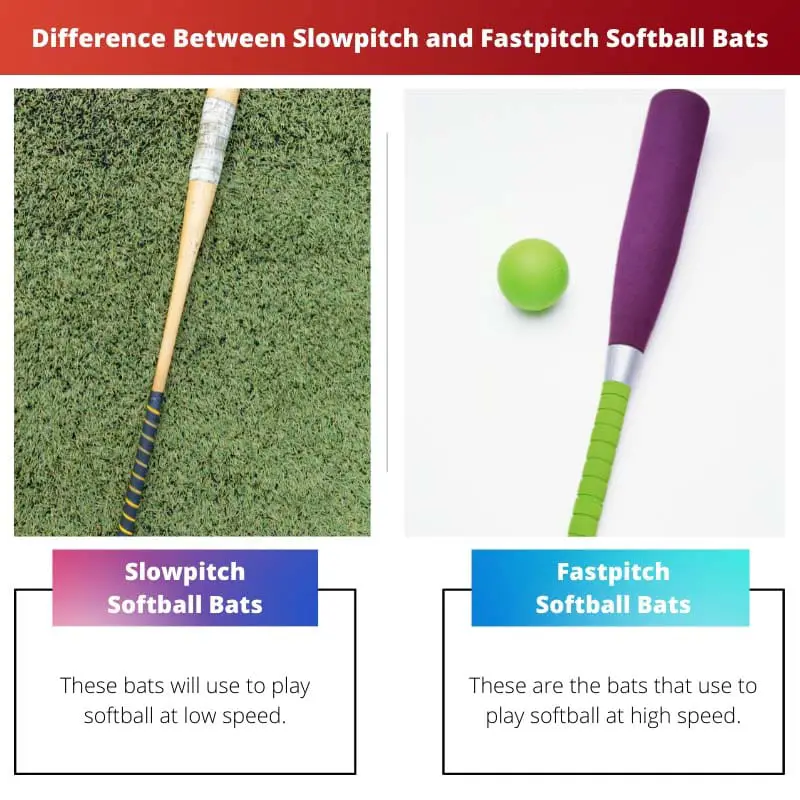 Diferença entre bastões de softbol Slowpitch e Fastpitch