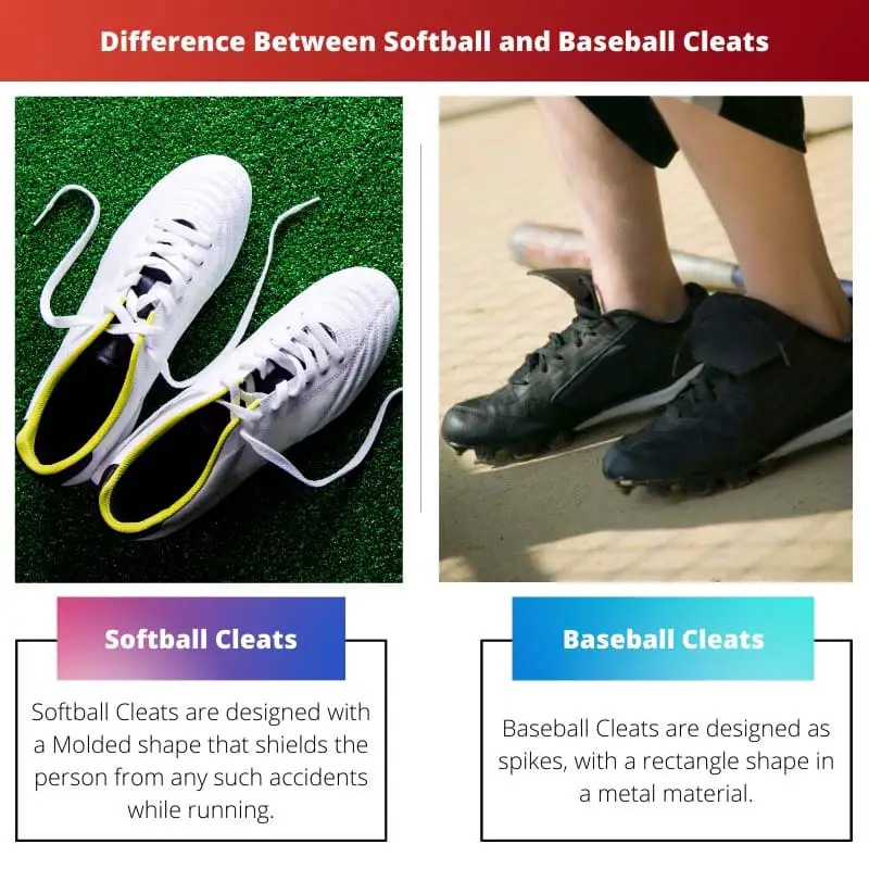 Unterschied zwischen Softball- und Baseballschuhen