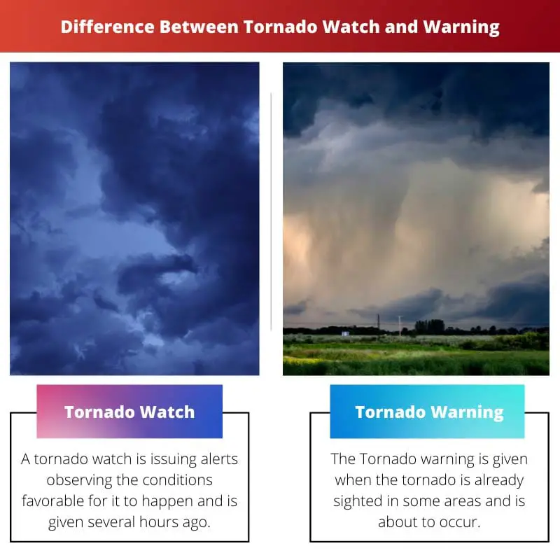 Difference Between Tornado Watch and Warning