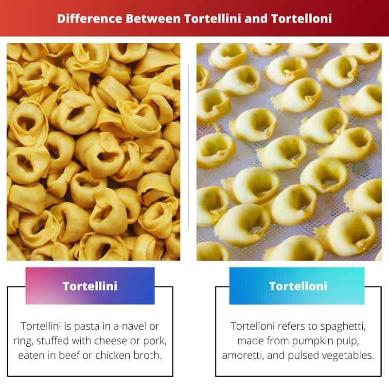 Rozdíl mezi Tortellini a Tortelloni