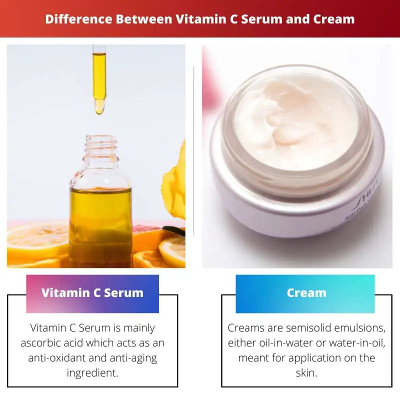 Difference Between Vitamin C Serum and Cream