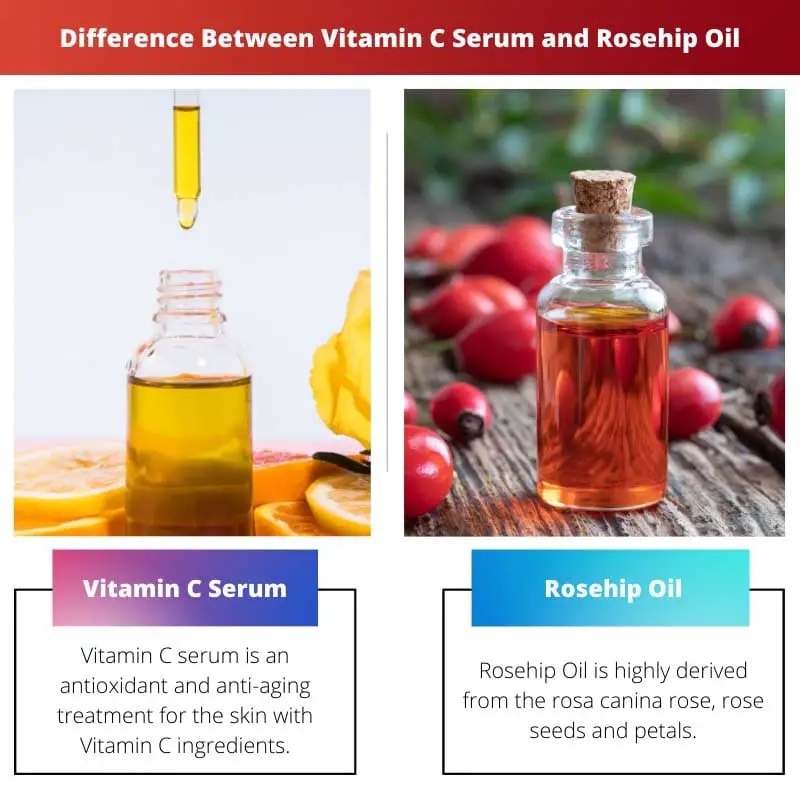 Difference Between Vitamin C Serum and Rosehip Oil