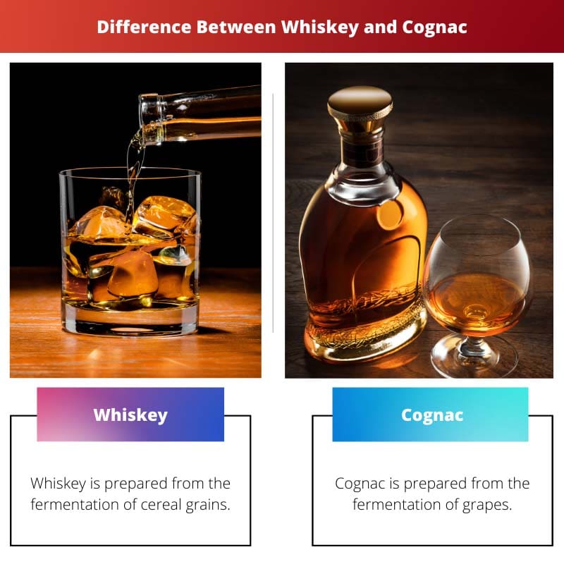 Atšķirība starp viskiju un konjaku