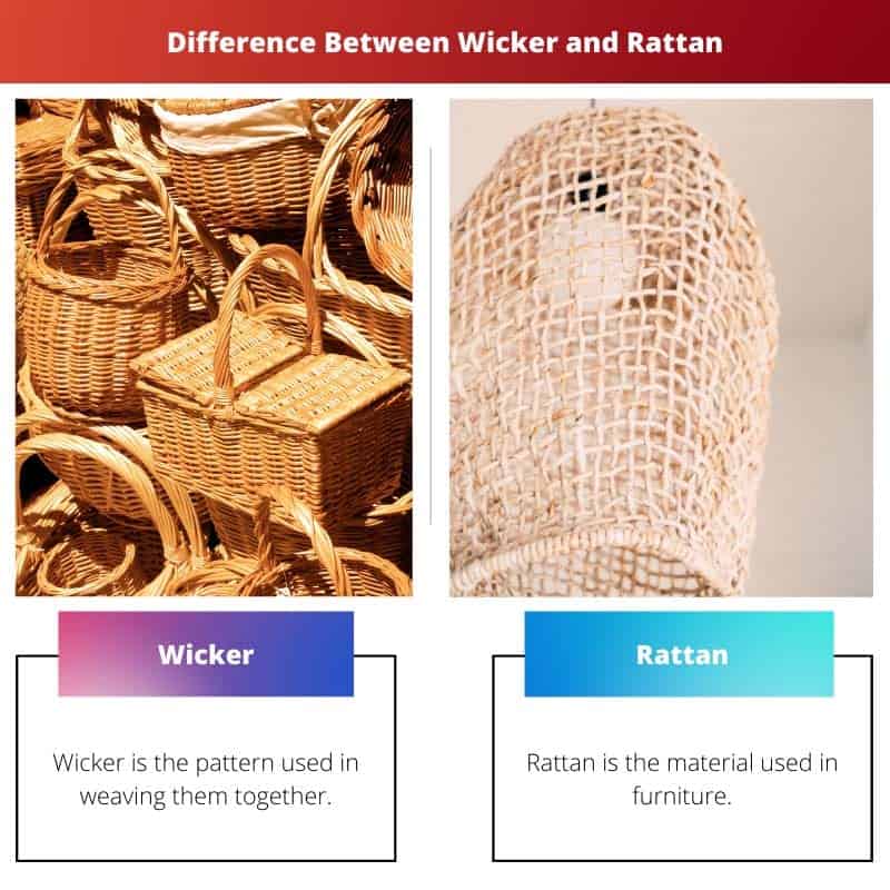 Diferença entre vime e rattan