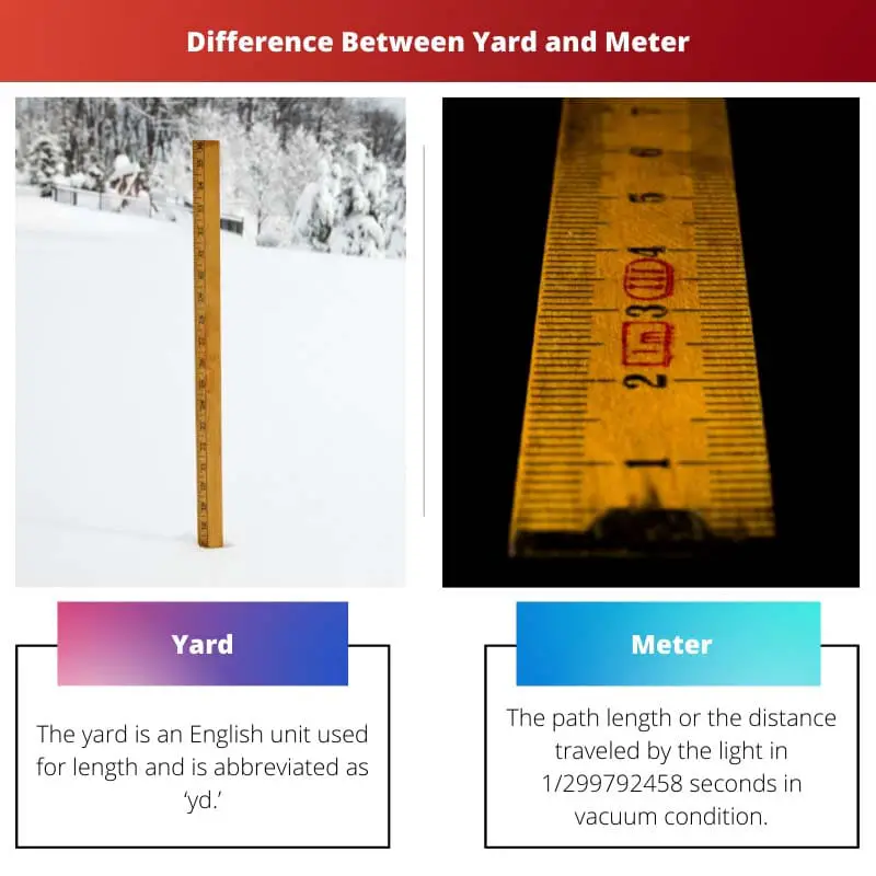 Difference Between Yard and Meter