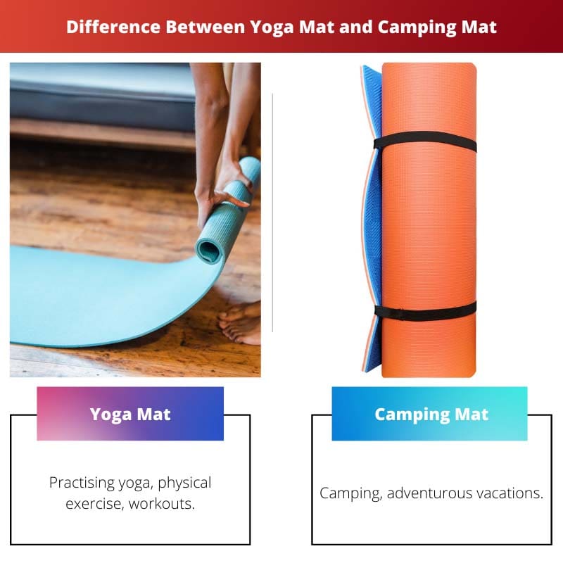 Diferença entre tapete de ioga e tapete de acampamento
