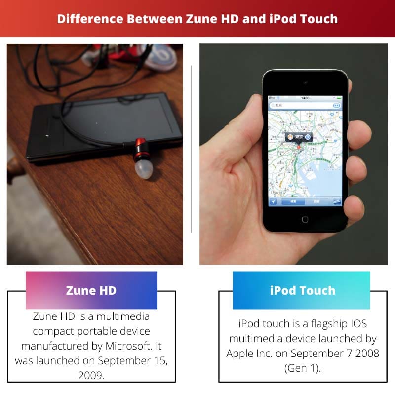 Zune HD 和 iPod Touch 之间的区别