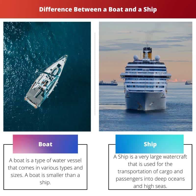 Diferencia entre un barco y un barco