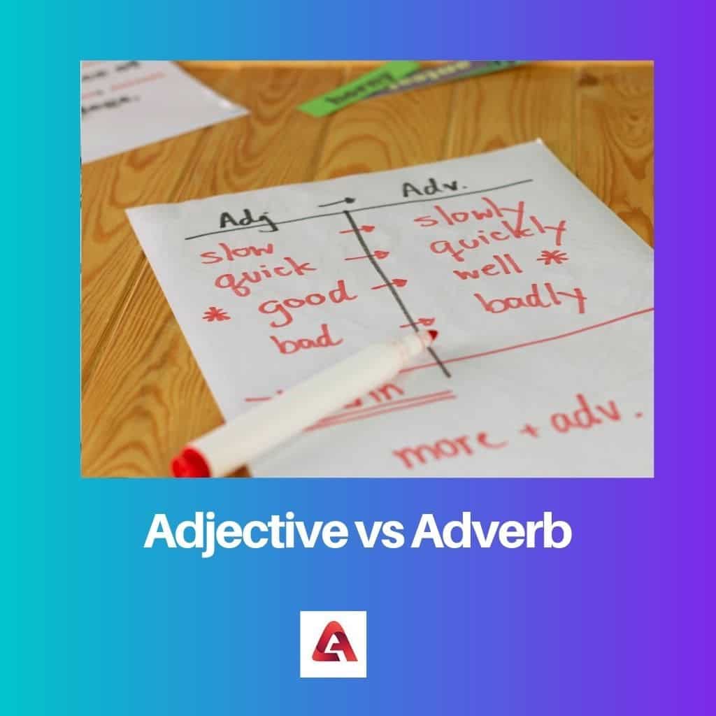 Adjective Vs Adverb Difference And Comparison