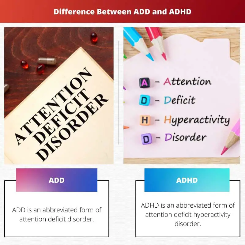 Erinevus ADD ja ADHD vahel