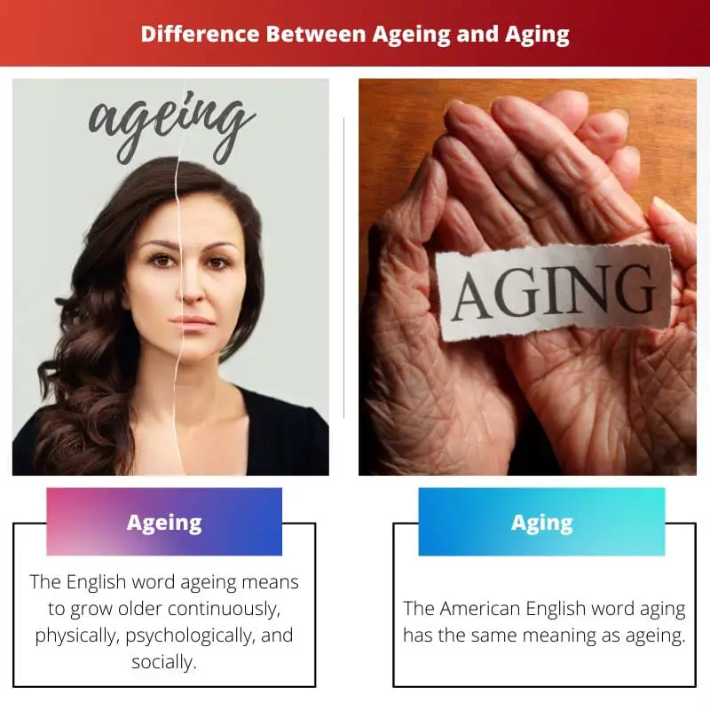 Différence entre le vieillissement et le vieillissement