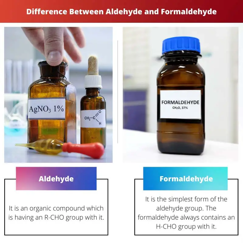 एल्डिहाइड और फॉर्मेल्डिहाइड के बीच अंतर