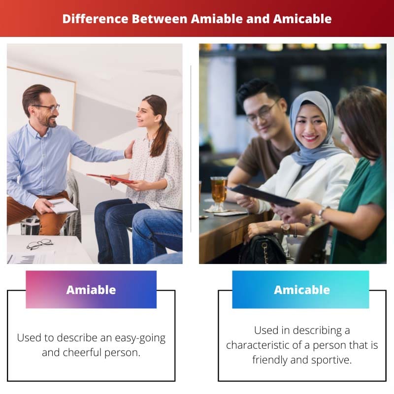 Difference Between Amiable and Amicable