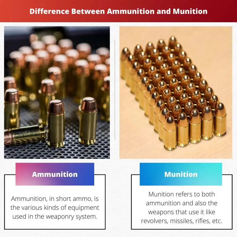 Difference Between Ammunition and Munition