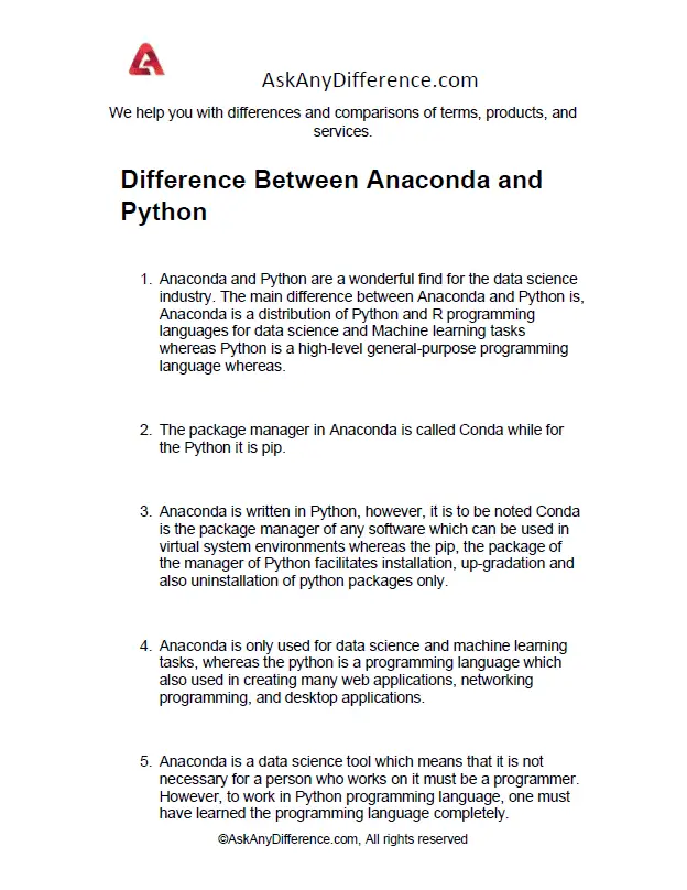 Difference Between Anaconda and Python