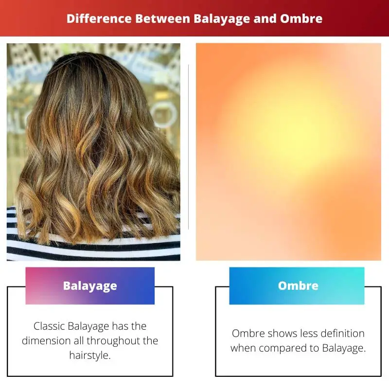 ความแตกต่างระหว่าง Balayage และ Ombre