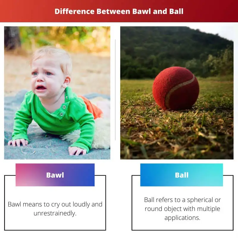 Atšķirība starp Bawl un Ball