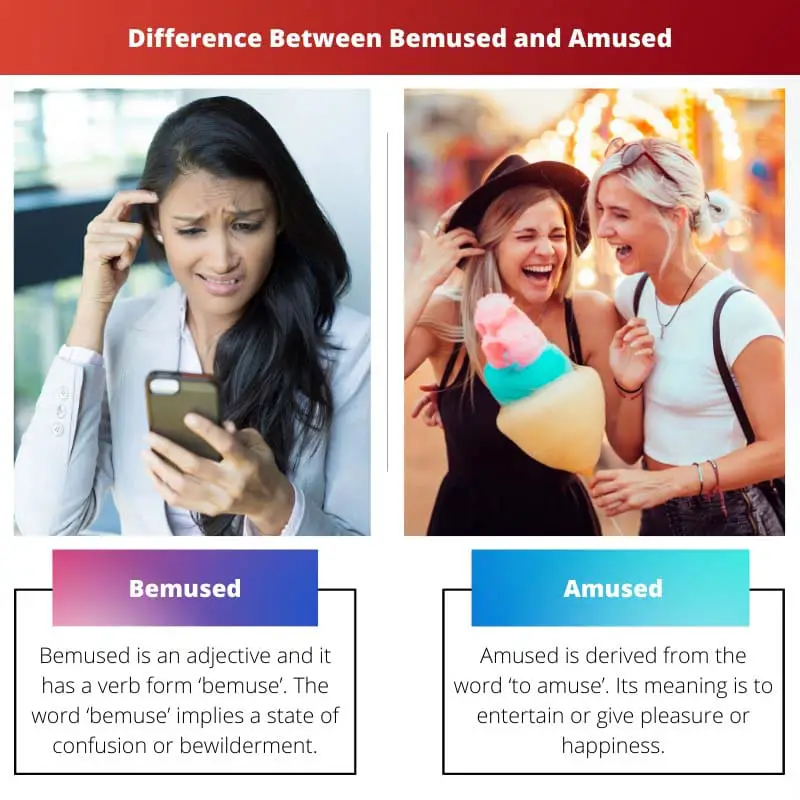 Rozdíl mezi Bemused a Amused