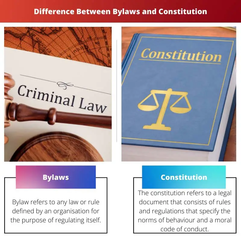 Difference Between Bylaws and Constitution