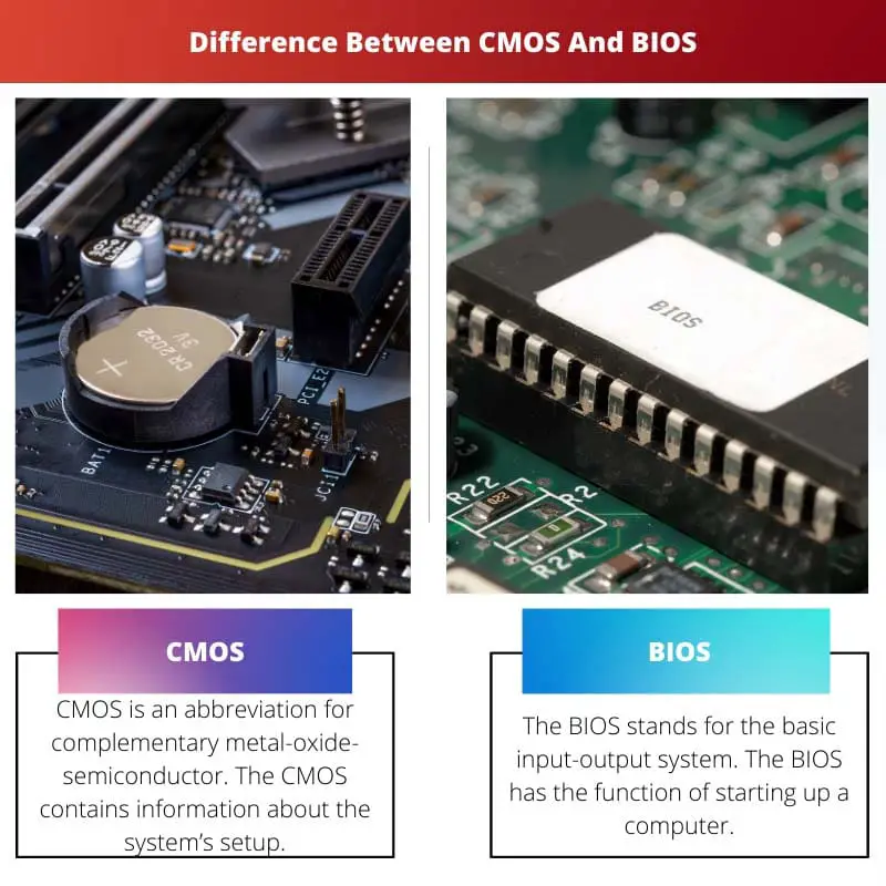 CMOS और BIOS के बीच अंतर