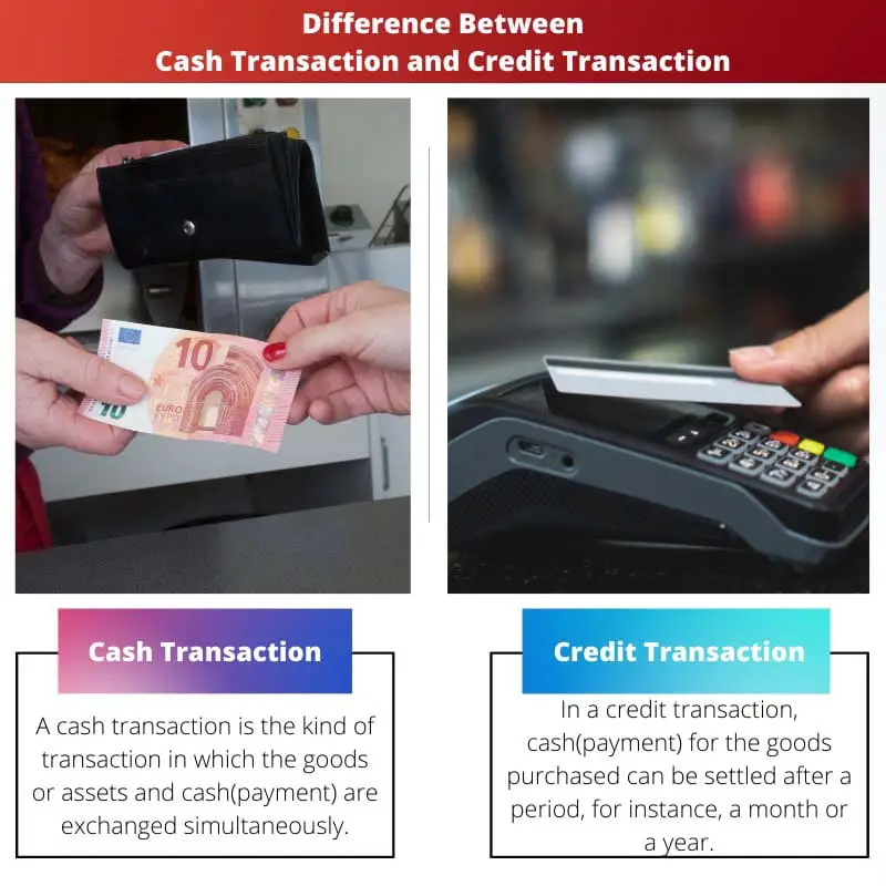 Difference Between Cash Transaction and Credit Transaction