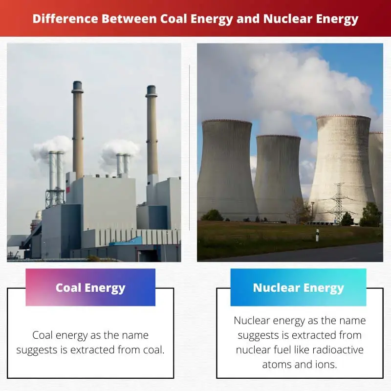 Difference Between Coal Energy and Nuclear Energy