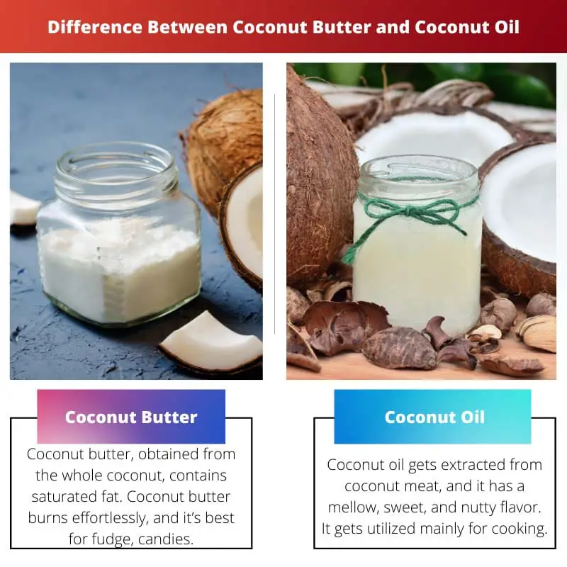 Difference Between Coconut Butter and Coconut Oil
