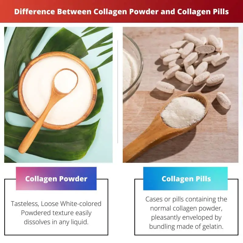 Diferença entre pó de colágeno e pílulas de colágeno