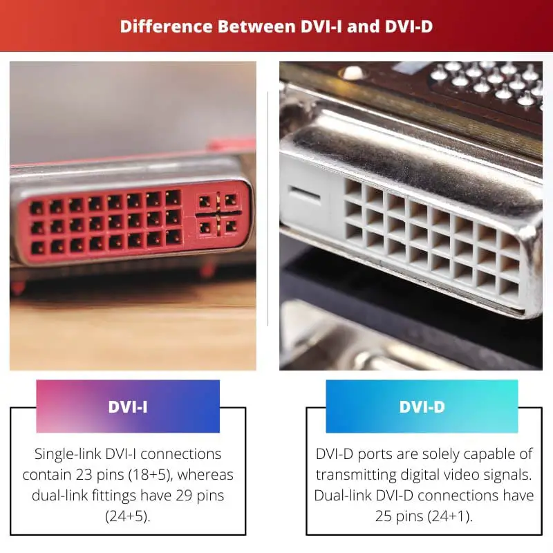 Difference Between DVI I and DVI D