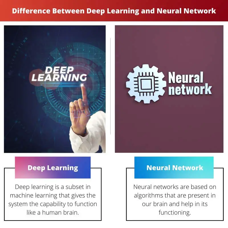 डीप लर्निंग और न्यूरल नेटवर्क के बीच अंतर