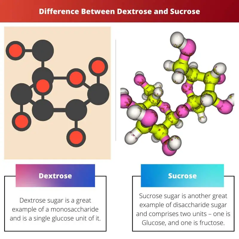 Verschil tussen dextrose en sucrose