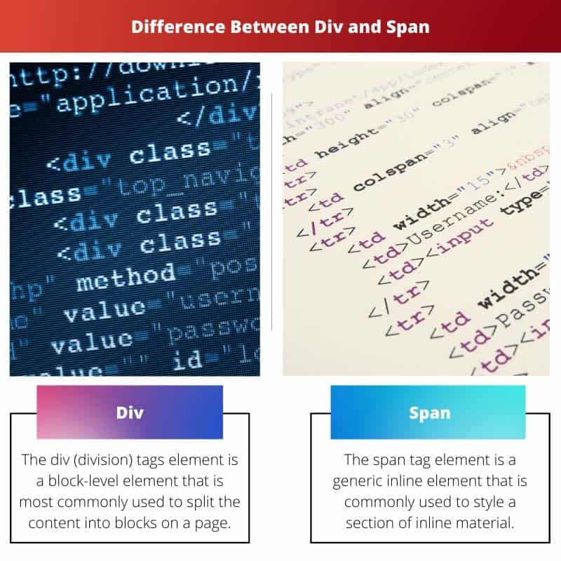 Div Vs Span Difference And Comparison 2432