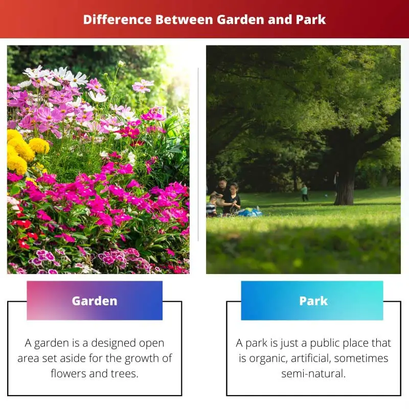 Différence entre jardin et parc