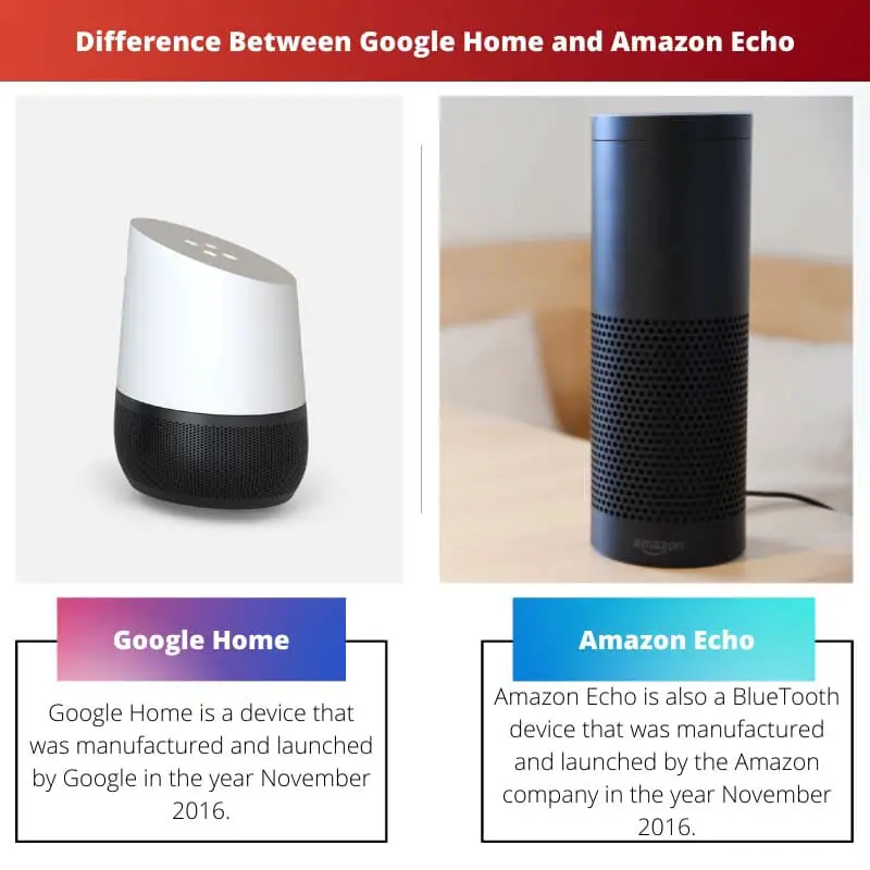 Erinevus Google Home'i ja Amazon Echo vahel