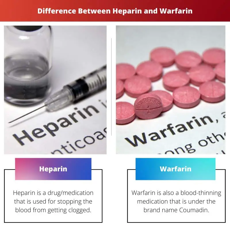 Ero hepariinin ja varfariinin välillä