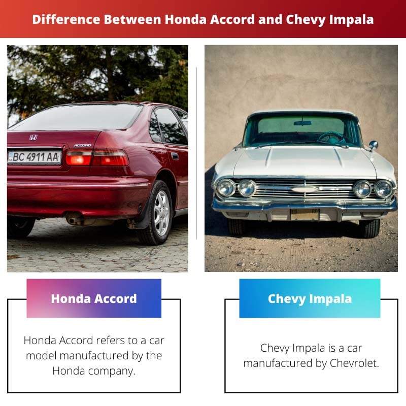 Difference Between Honda Accord and Chevy Impala