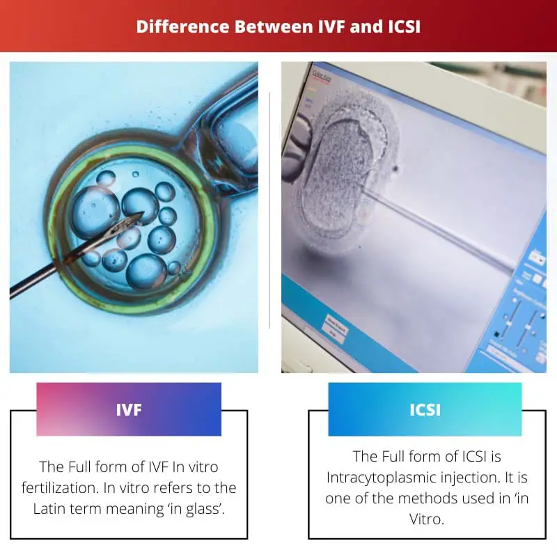 Atšķirība starp IVF un ICSI